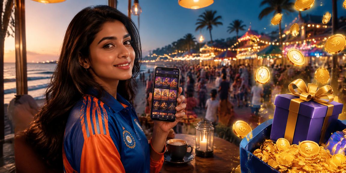 User betting Live Casino on mobile in an Indian night market