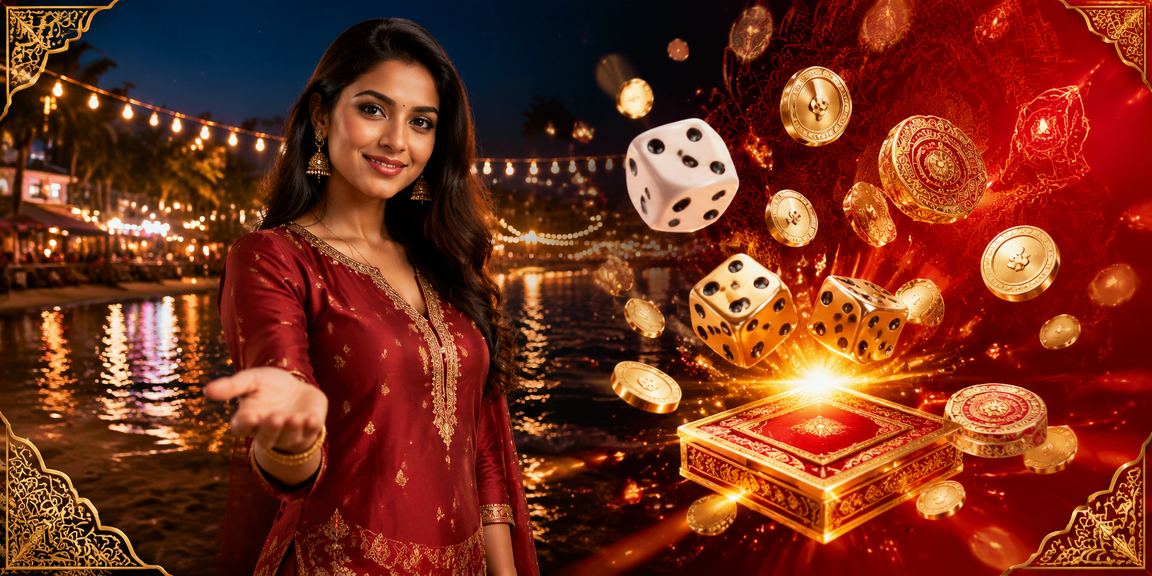 Indian woman playing dice game on mobile