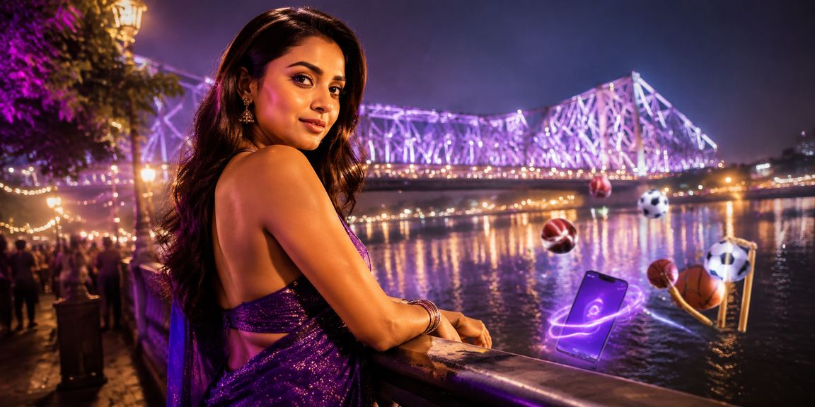 Scenic Howrah Bridge with sports betting theme in Kolkata